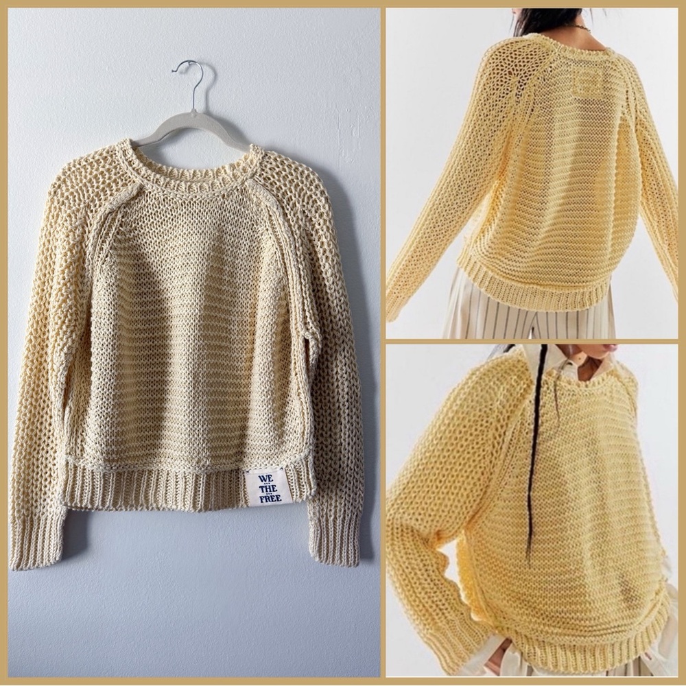 NWOT We The Free Essential Linen Crew Sweater Size XS Color Rudabaga